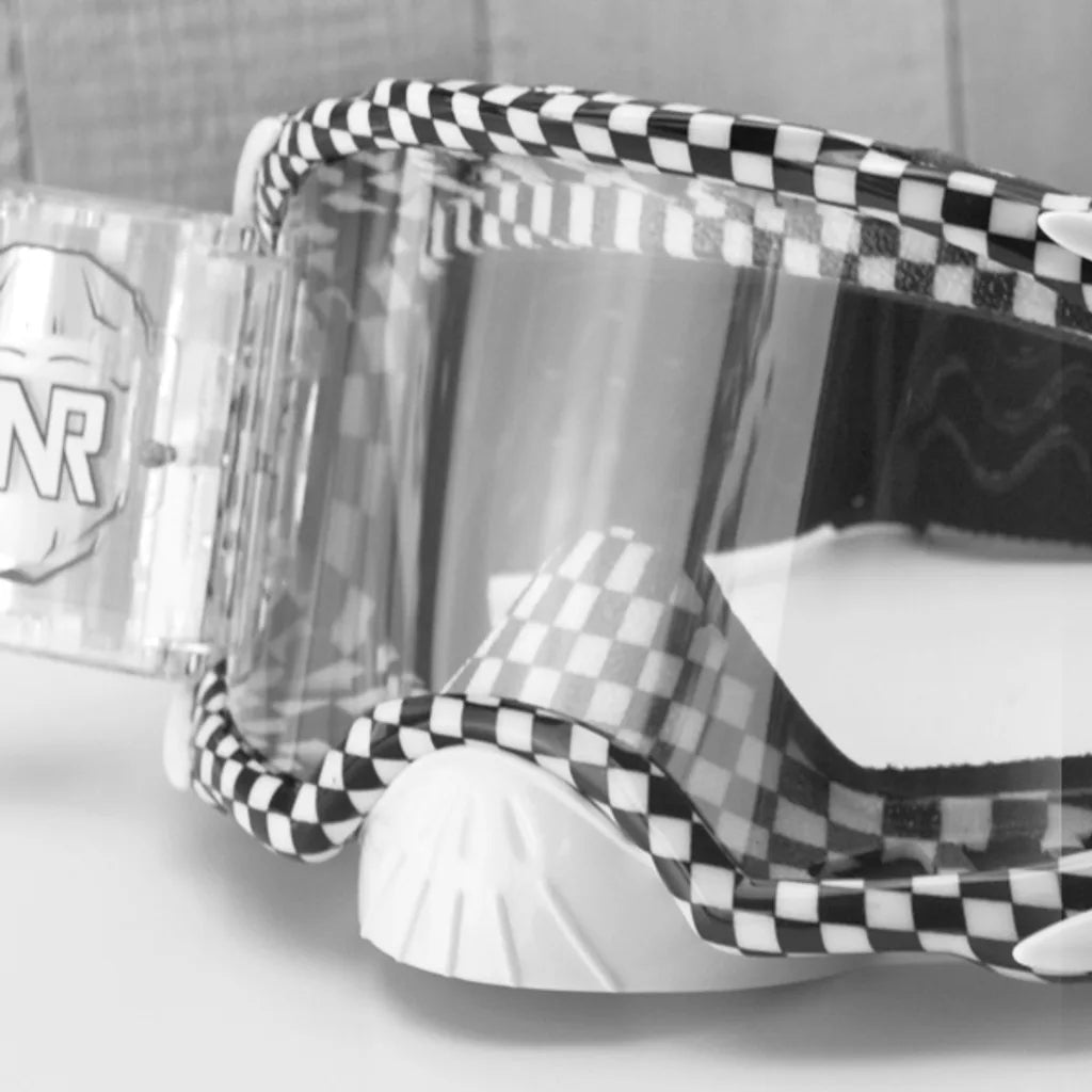 Rip n Roll Platinum WVS Chequered Flag Roll Off Goggles