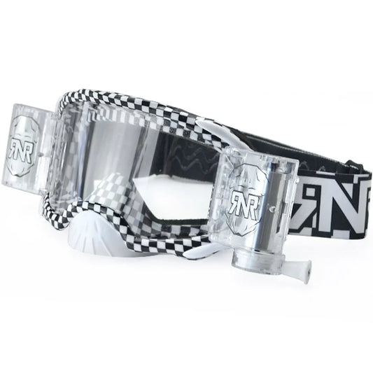 Rip n Roll Platinum WVS Chequered Flag Roll Off Goggles