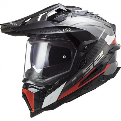 LS2 MX701 Explorer Carbon Helmet Frontier Titanium Red