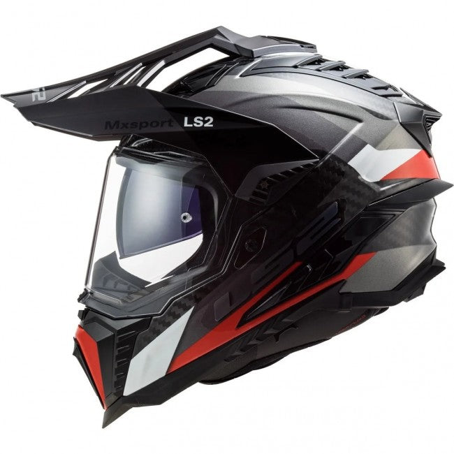 LS2 MX701 Explorer Carbon Helmet Frontier Titanium Red